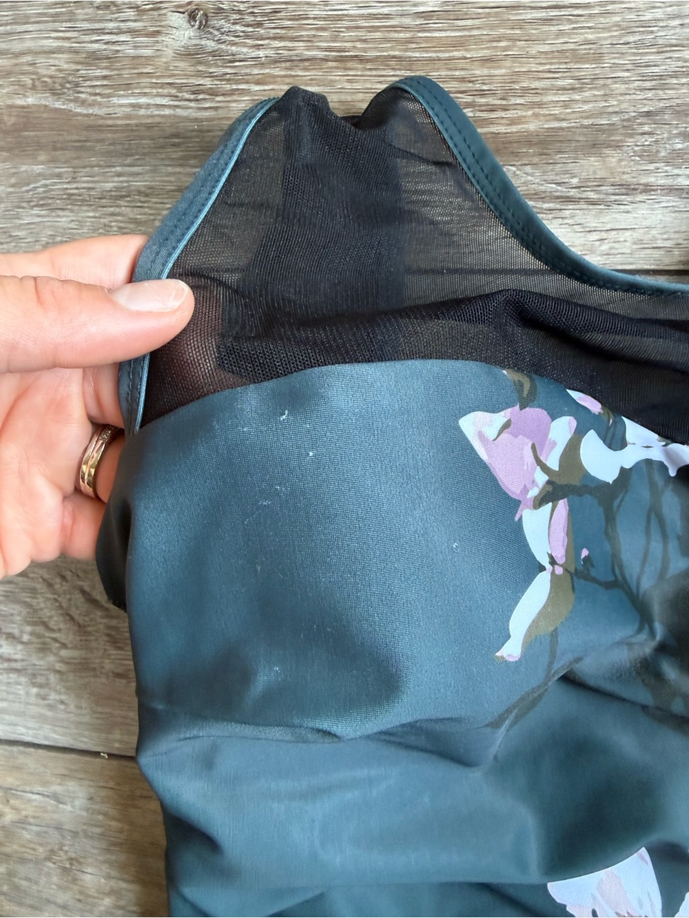 Albion Teal One-Piece Swimsuit with Pink Floral Print - Picture 3 of 6